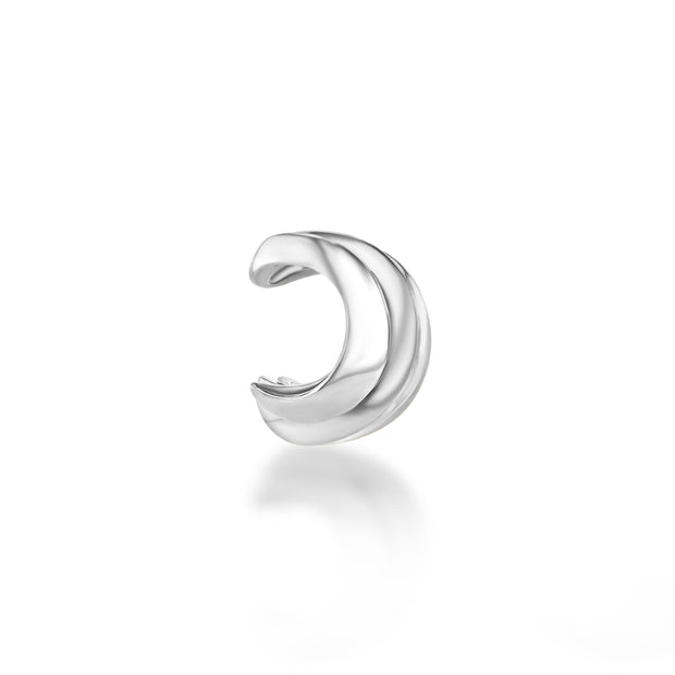 Individual Currents Earring Cuff in White Rhodium