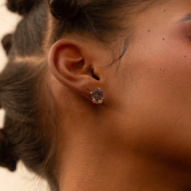 Majestic Studded Earrings in Rose Gold