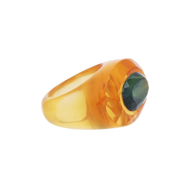 Adore Adorn Ring 8 Crystal Cut Ring in Citrine + Green Quartz